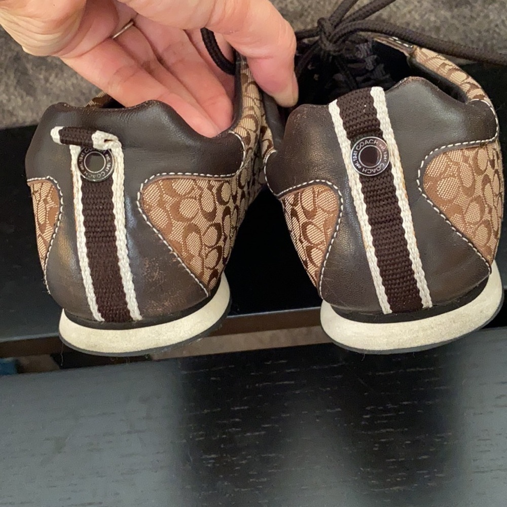 COACH Brown "Kelsie" Signature C Logo Sneakers Size 6.5 - Picture 5 of 13